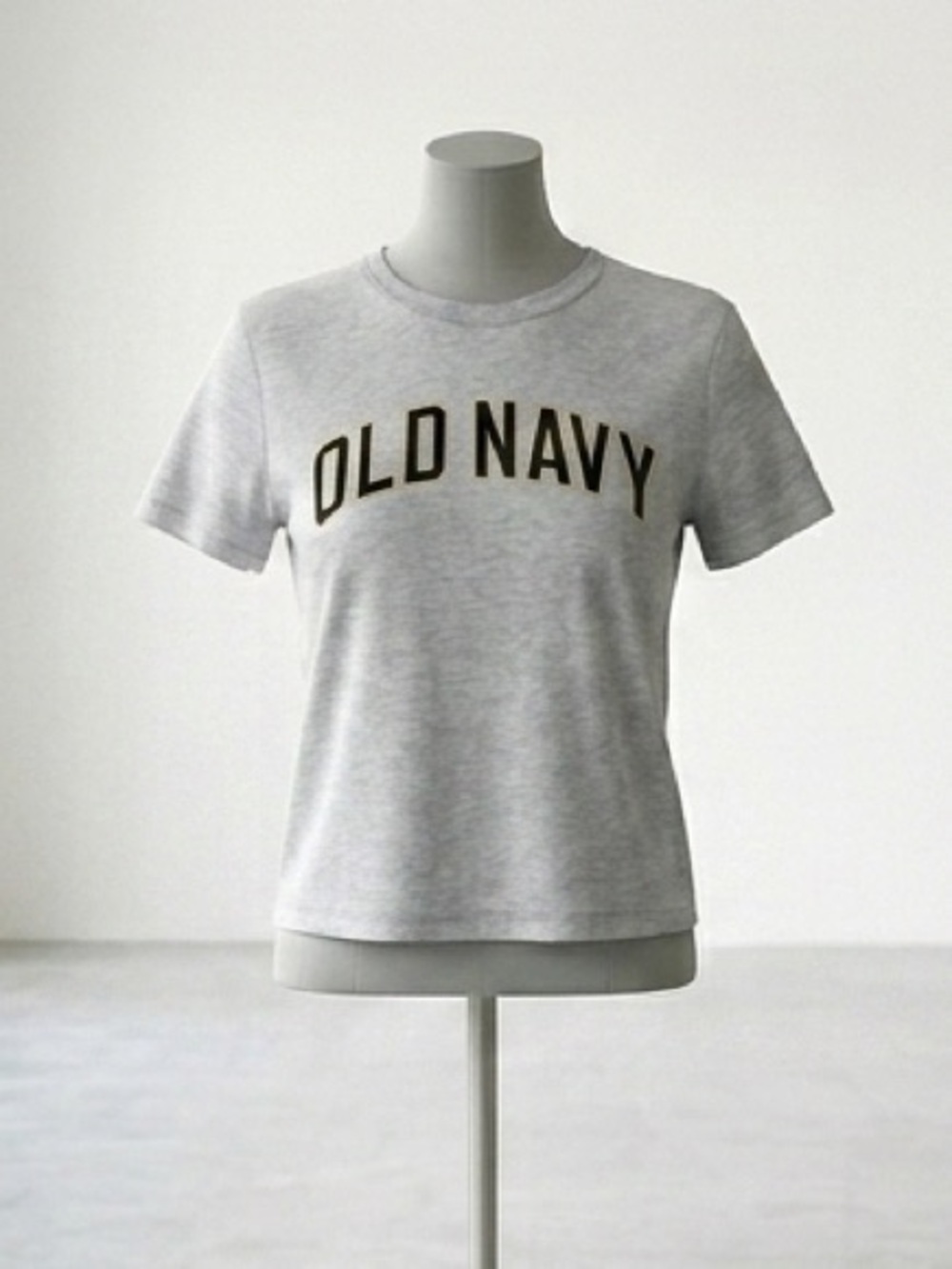 Old Navy Light Heather Gray Logo Tee with Black Lettering